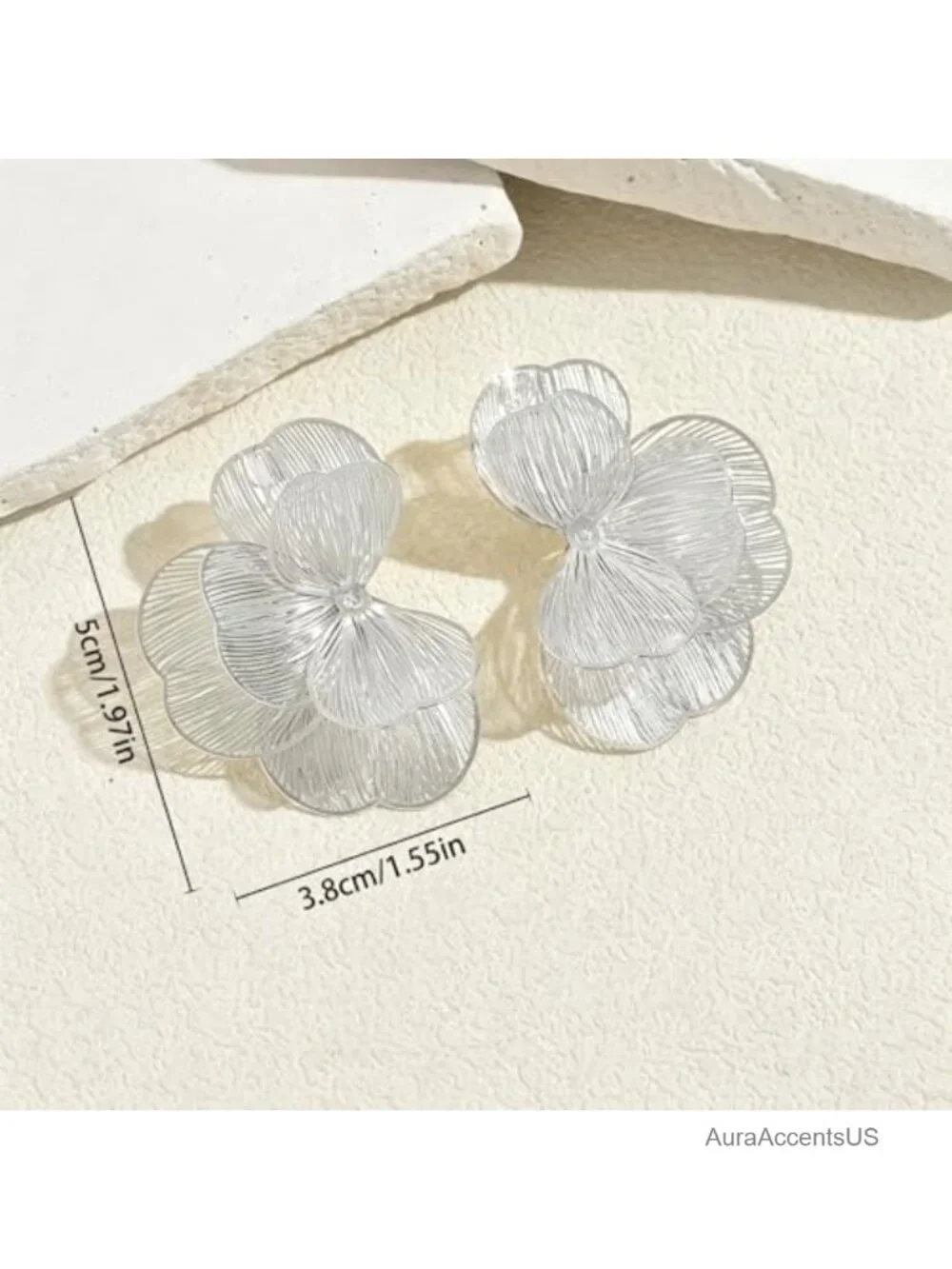 Layered 3D Flower Statement Drop Earrings for Women Lightweight Hypoallergenic